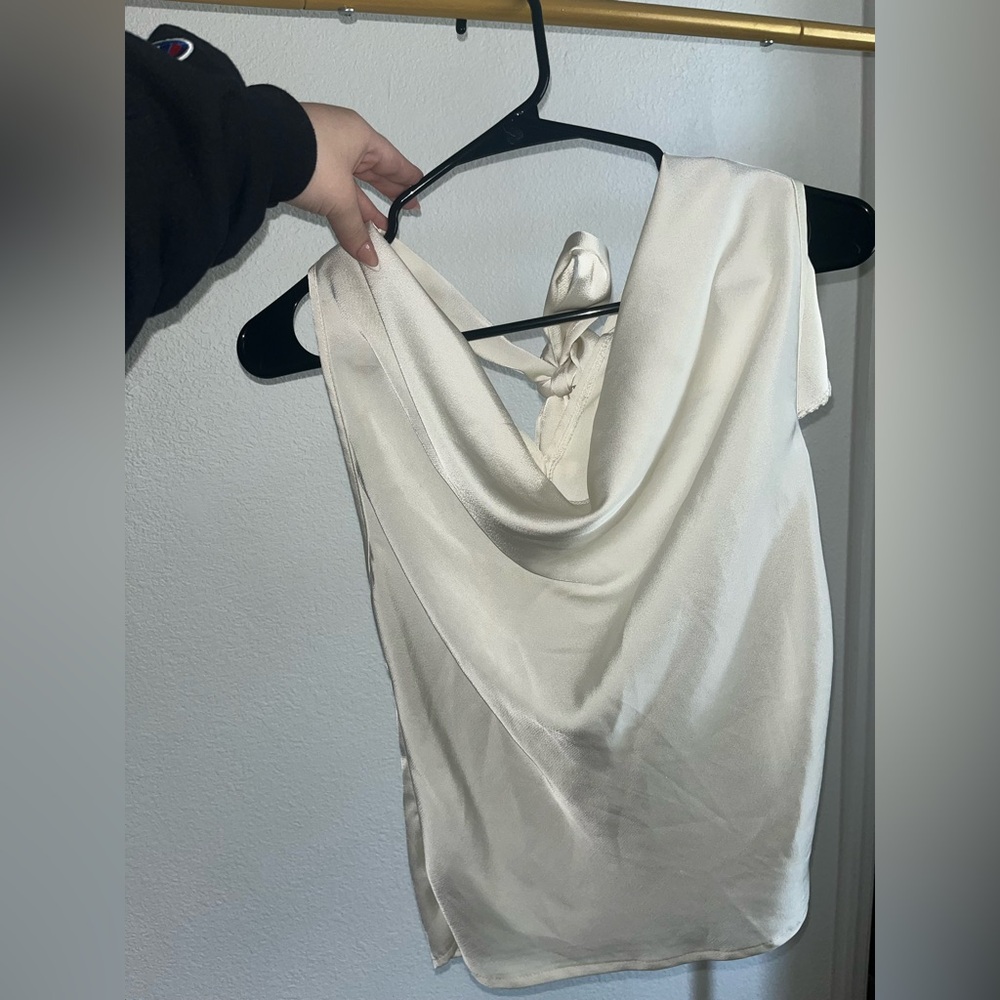 SHEIN Cream Satin Top